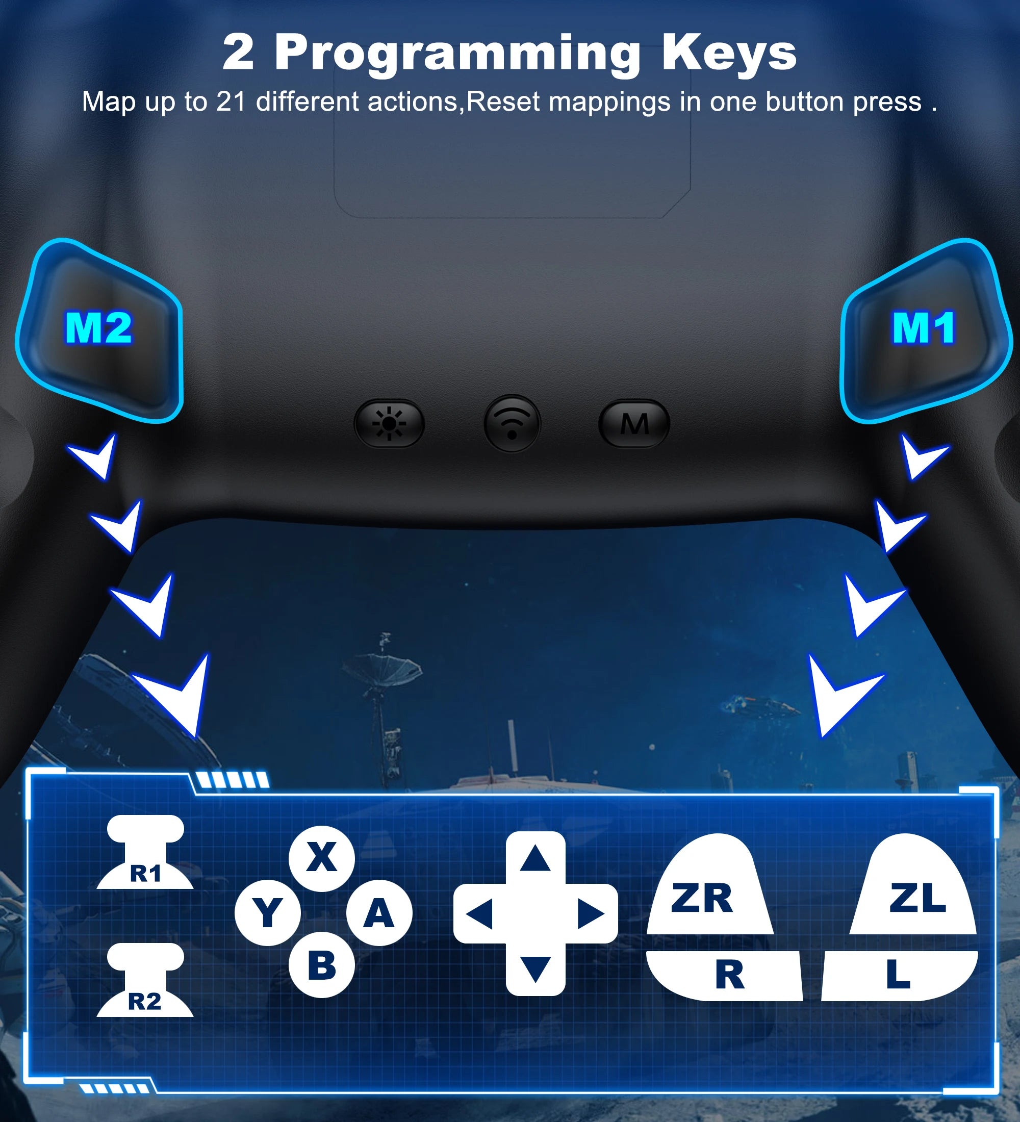 Dinofire Wireless Bluetooth RGB Controller for Nintendo Switch/Switch OLED/Switch Lite/PC/Mobile Gamepad Multi-Function Joystick