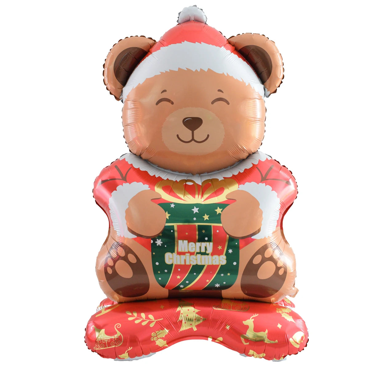 1set Giant Stand Pedestal Christmas Theme Foil Balloons Snowman Santa Claus Tree Elk Balloon Christmas Decorations