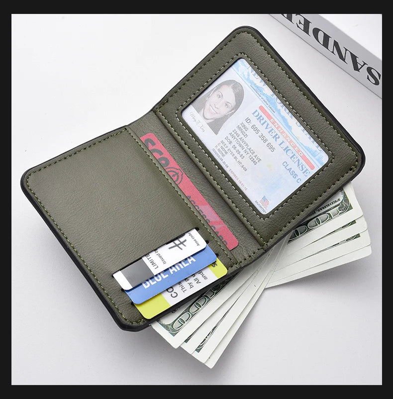 1Pc New Ultra-thin Mini Soft PU Leather Credit Card Wallet Holder Short Vertical High Quality Men's Wallet