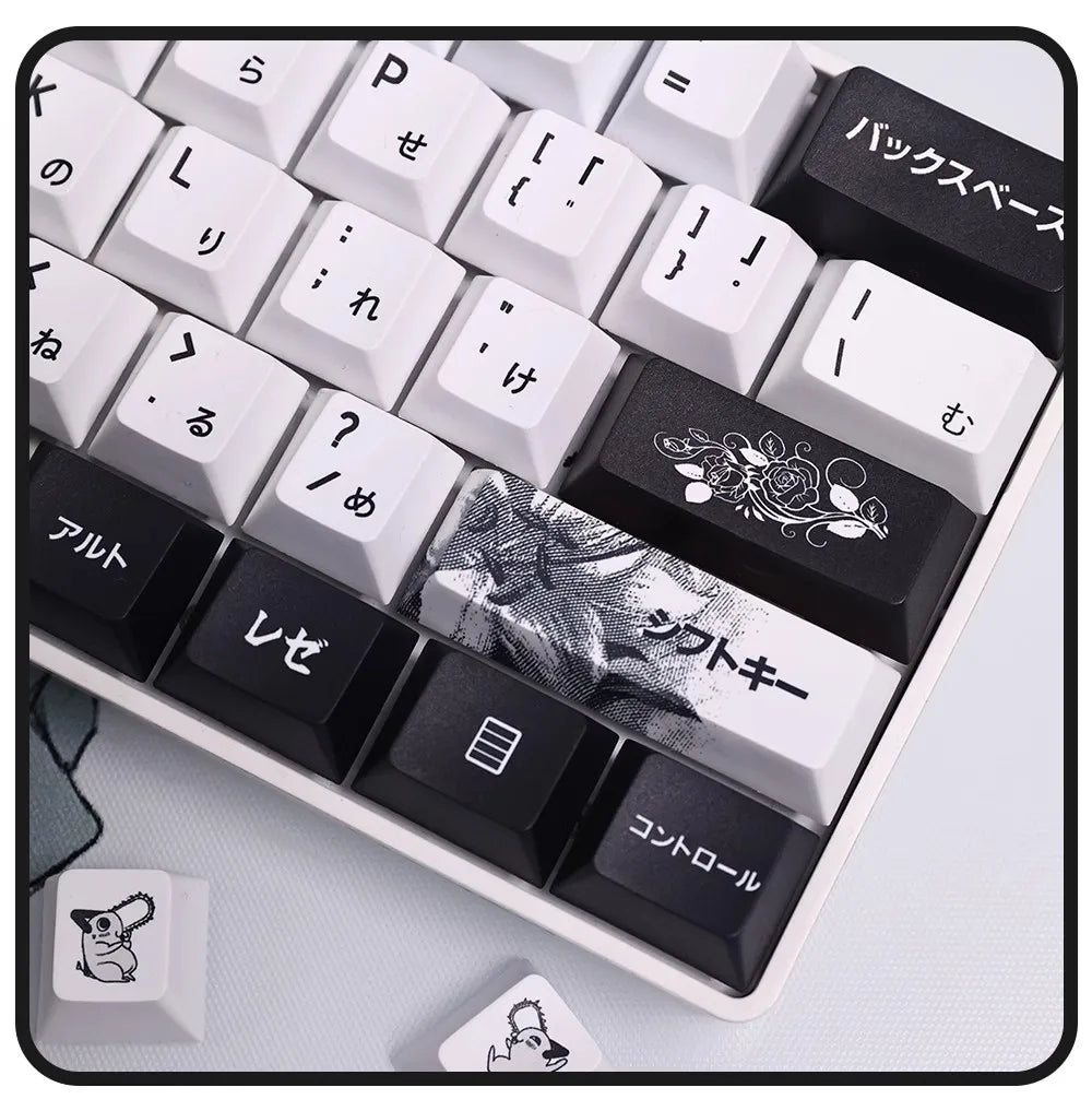 REZE Anime Theme Keycaps Set Customized PBT Sublimation Cherry Profile Keyboard Keycaps for Mechanical Keyboard Accessories Girl