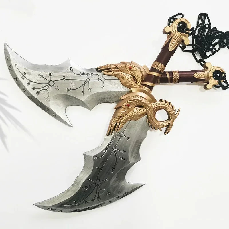 92cm Kratos Katana Axe Anime God of War 4 Cosplay Prop Athena Leviathan Blade Chaos Sword Real Japanese Katana Samurai Sabre Toy
