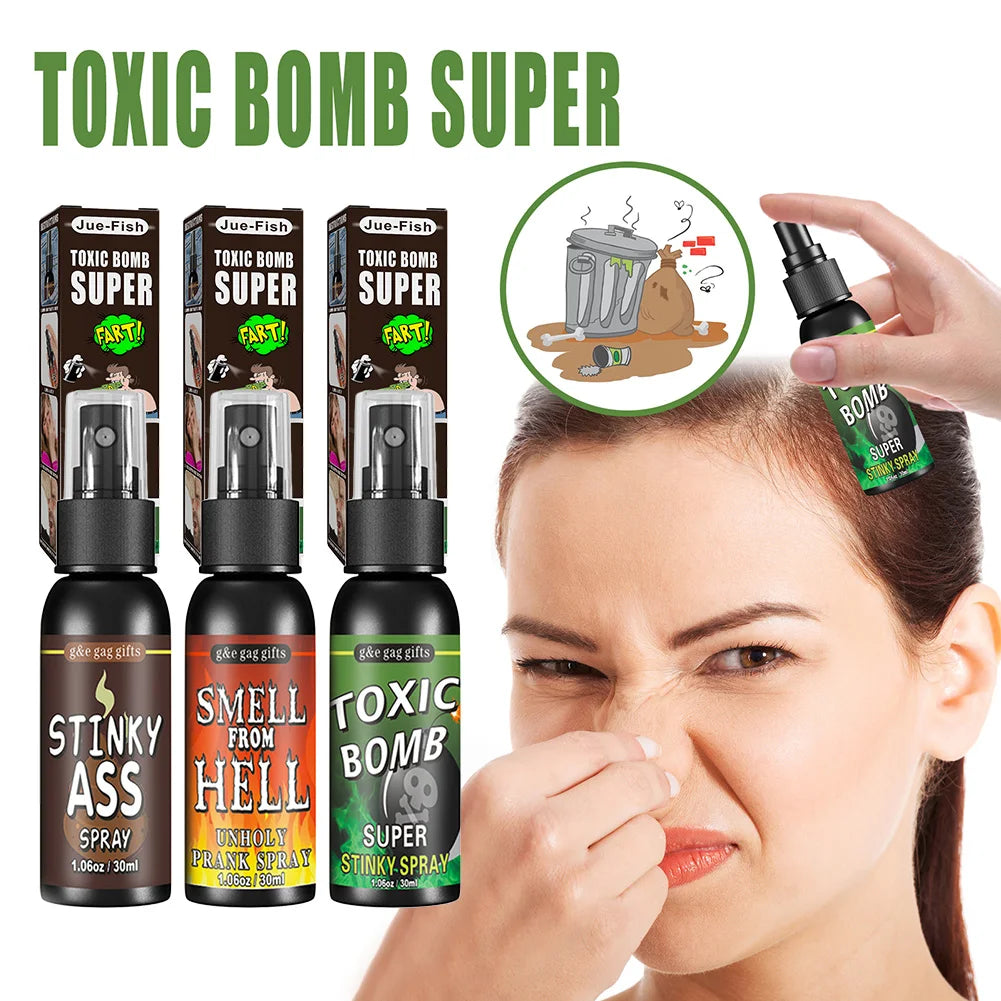 6pcs-1pcs 30ml Halloween Props Liquid Fart Spray Non Toxic Stink Bomb Ass-Smelly Stinky Gas Prank Toy Joke Party Supplies