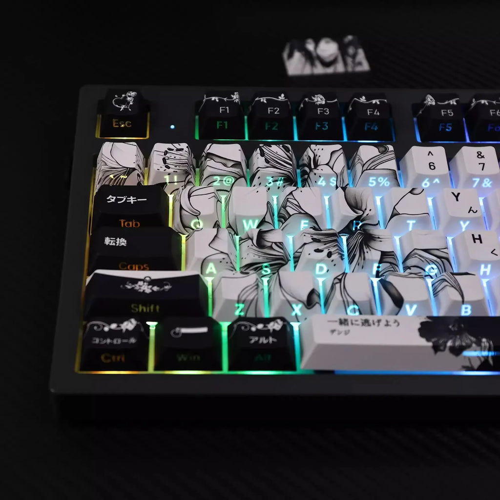 REZE Anime Theme Keycaps Set Customized PBT Sublimation Cherry Profile Keyboard Keycaps for Mechanical Keyboard Accessories Girl