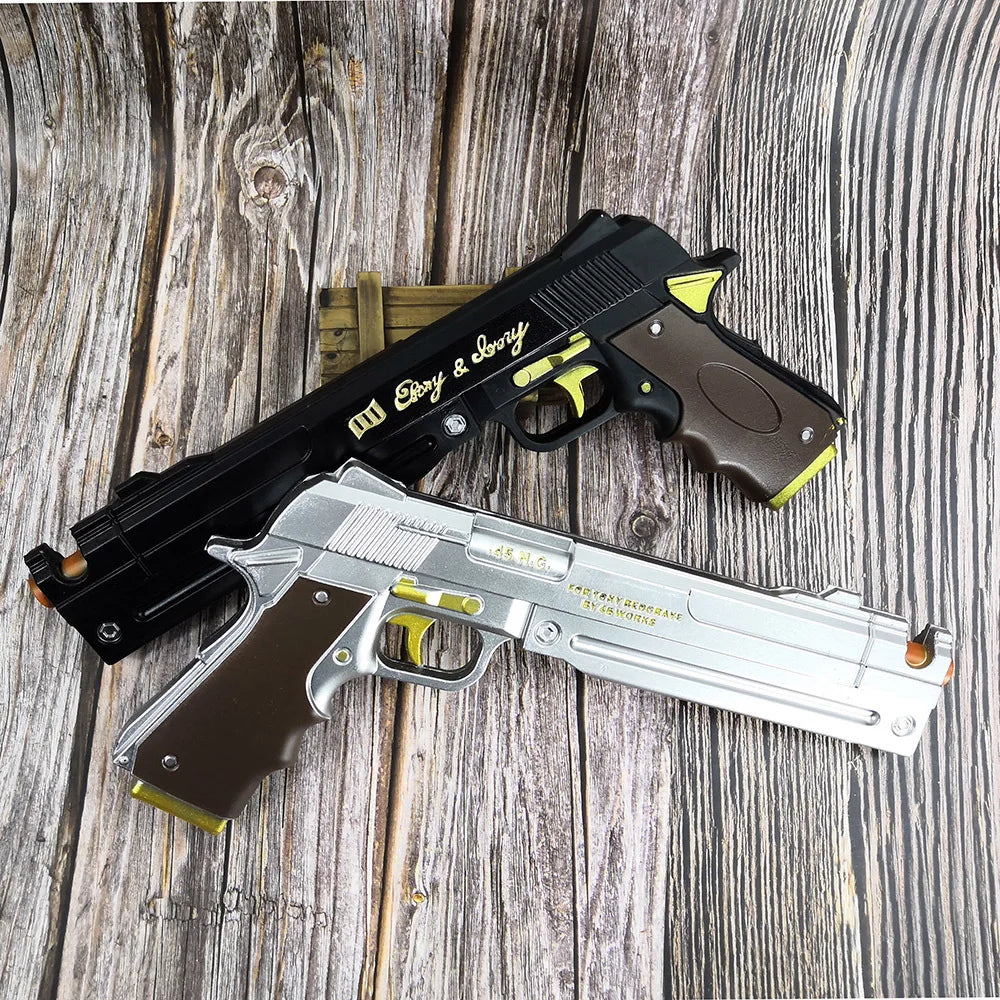 PU Dante Pistol Gun Ebony Ivory Weapon Anime Devil May Cry 4 Cosplay Prop DMC Gun Real Size Japanese Katana Samurai Sabre Toy