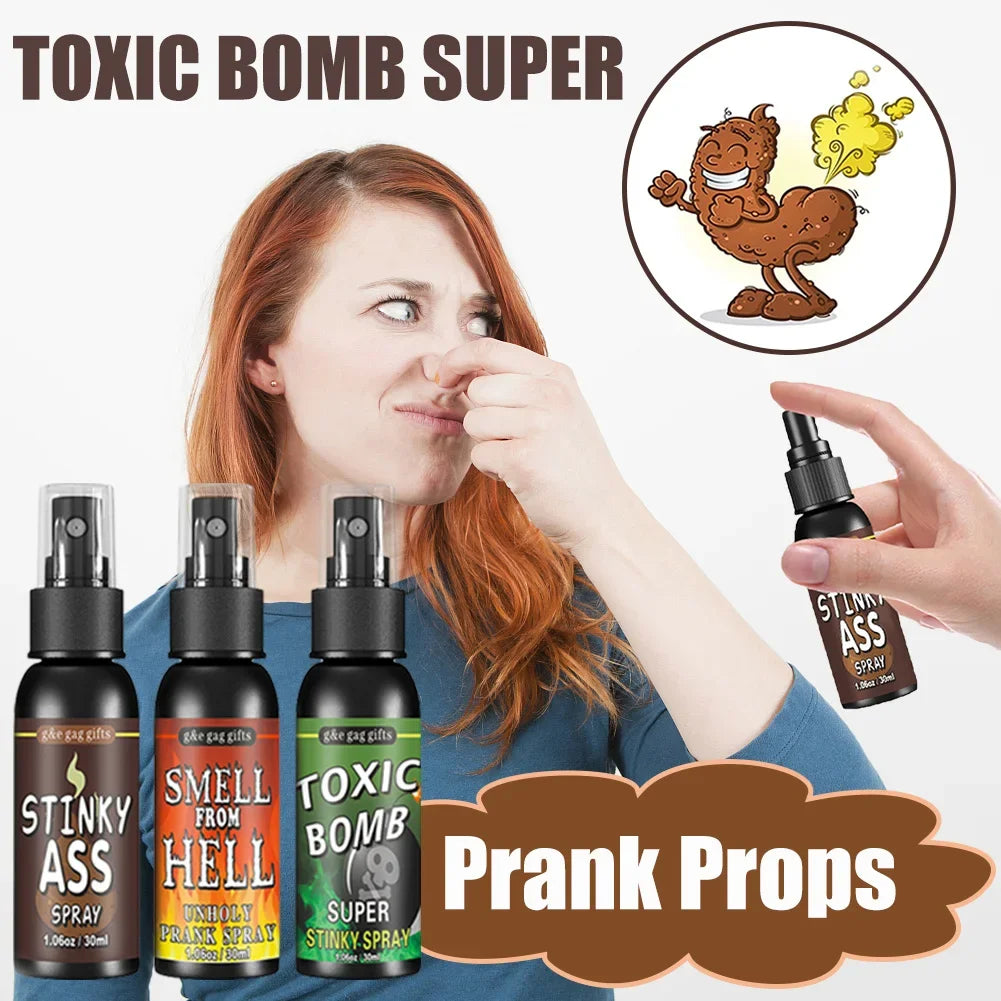 6pcs-1pcs 30ml Halloween Props Liquid Fart Spray Non Toxic Stink Bomb Ass-Smelly Stinky Gas Prank Toy Joke Party Supplies