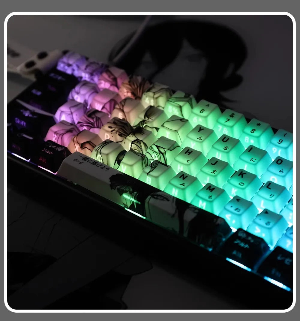 REZE Anime Theme Keycaps Set Customized PBT Sublimation Cherry Profile Keyboard Keycaps for Mechanical Keyboard Accessories Girl