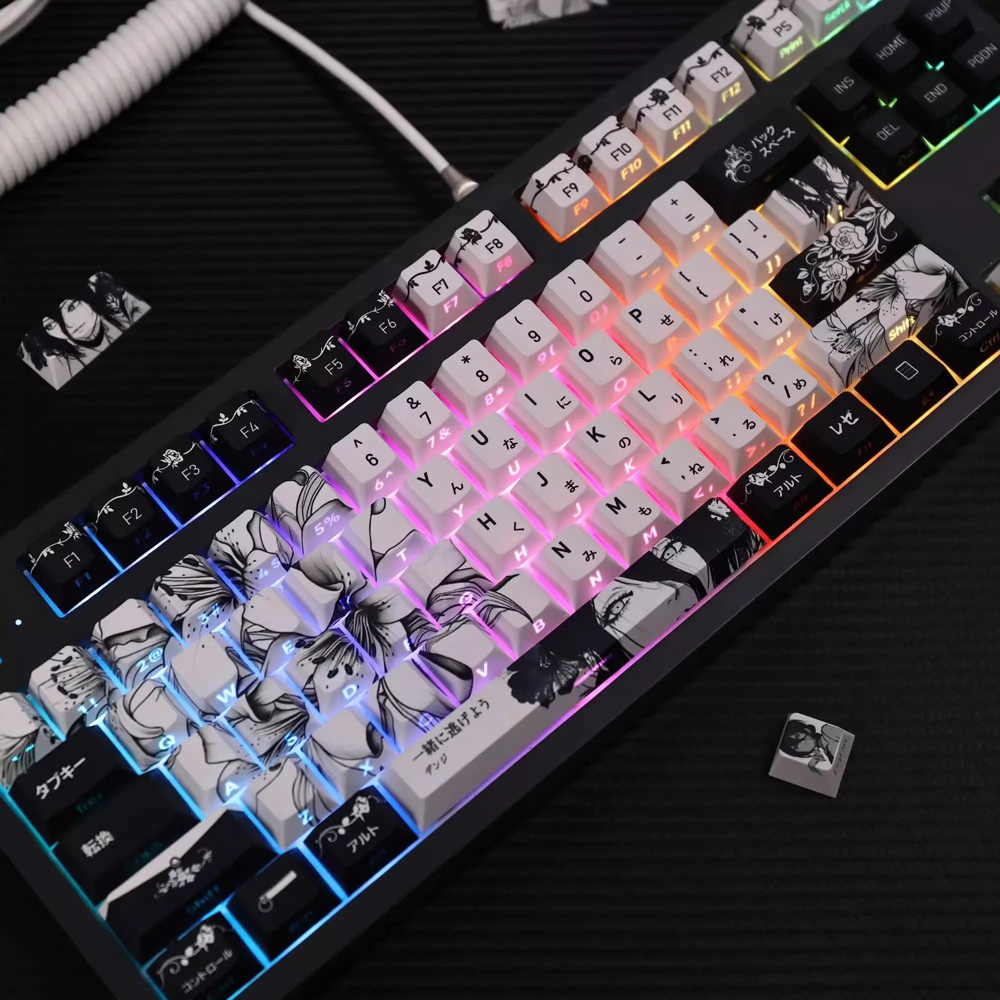 REZE Anime Theme Keycaps Set Customized PBT Sublimation Cherry Profile Keyboard Keycaps for Mechanical Keyboard Accessories Girl