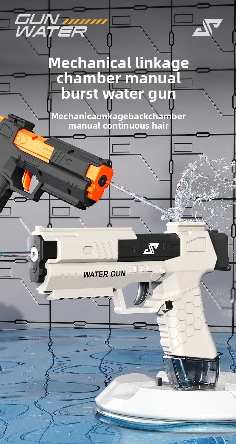 Cross-Border Children's Glock Water Gun Manual Continuous Fire Beach Backpack Water Gun Bath Toy from Mainland China