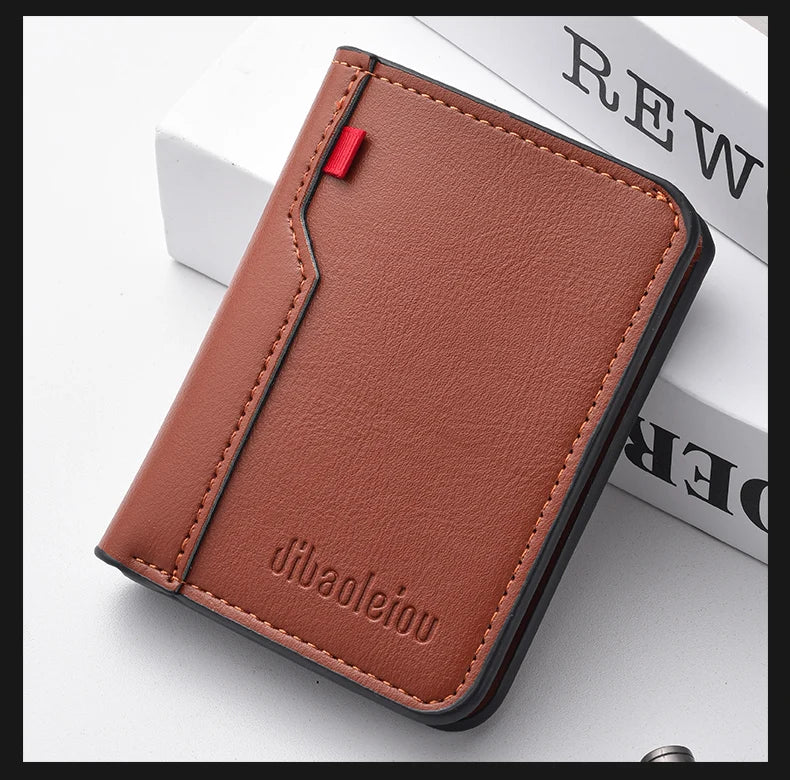 1Pc New Ultra-thin Mini Soft PU Leather Credit Card Wallet Holder Short Vertical High Quality Men's Wallet