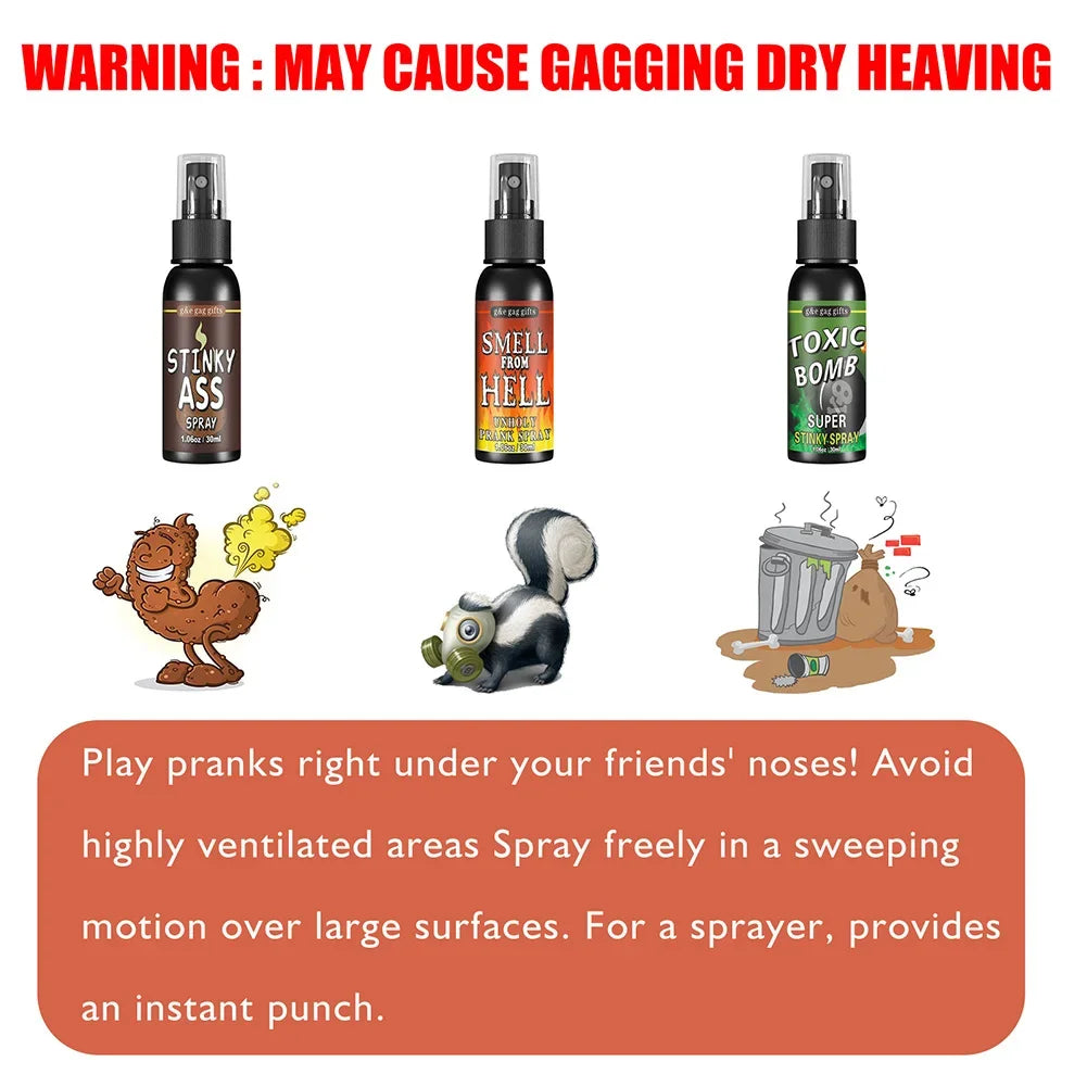6pcs-1pcs 30ml Halloween Props Liquid Fart Spray Non Toxic Stink Bomb Ass-Smelly Stinky Gas Prank Toy Joke Party Supplies