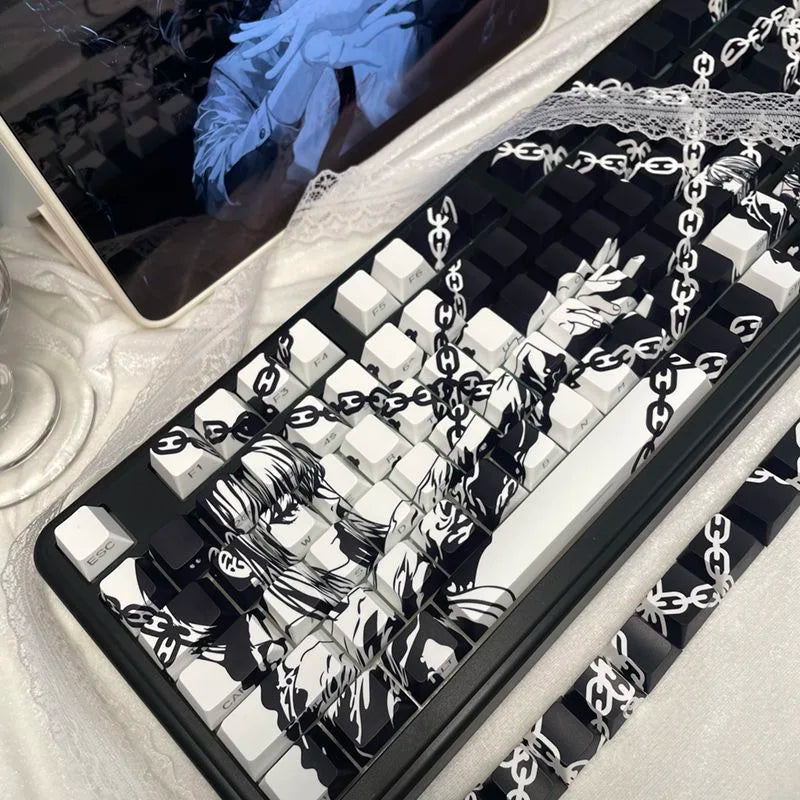 Makima Anime Keycaps Cartoon 129 Keys PBT Keycap Chreey Keycaps Japan Key Cap Dye-sub Mechanical Keyboard Caps for 64/68/71/108