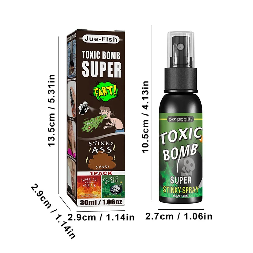 6pcs-1pcs 30ml Halloween Props Liquid Fart Spray Non Toxic Stink Bomb Ass-Smelly Stinky Gas Prank Toy Joke Party Supplies