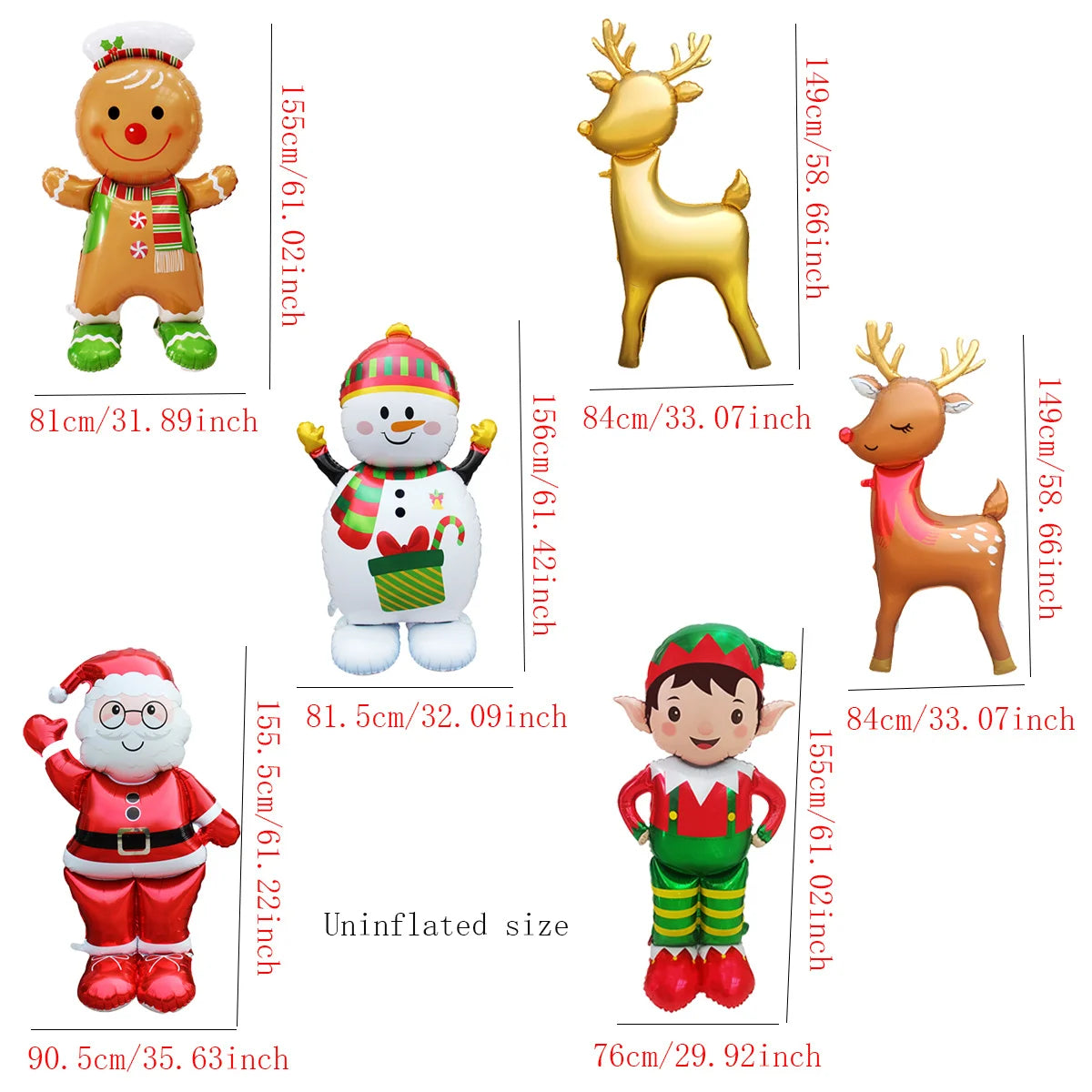 1set Giant Stand Pedestal Christmas Theme Foil Balloons Snowman Santa Claus Tree Elk Balloon Christmas Decorations