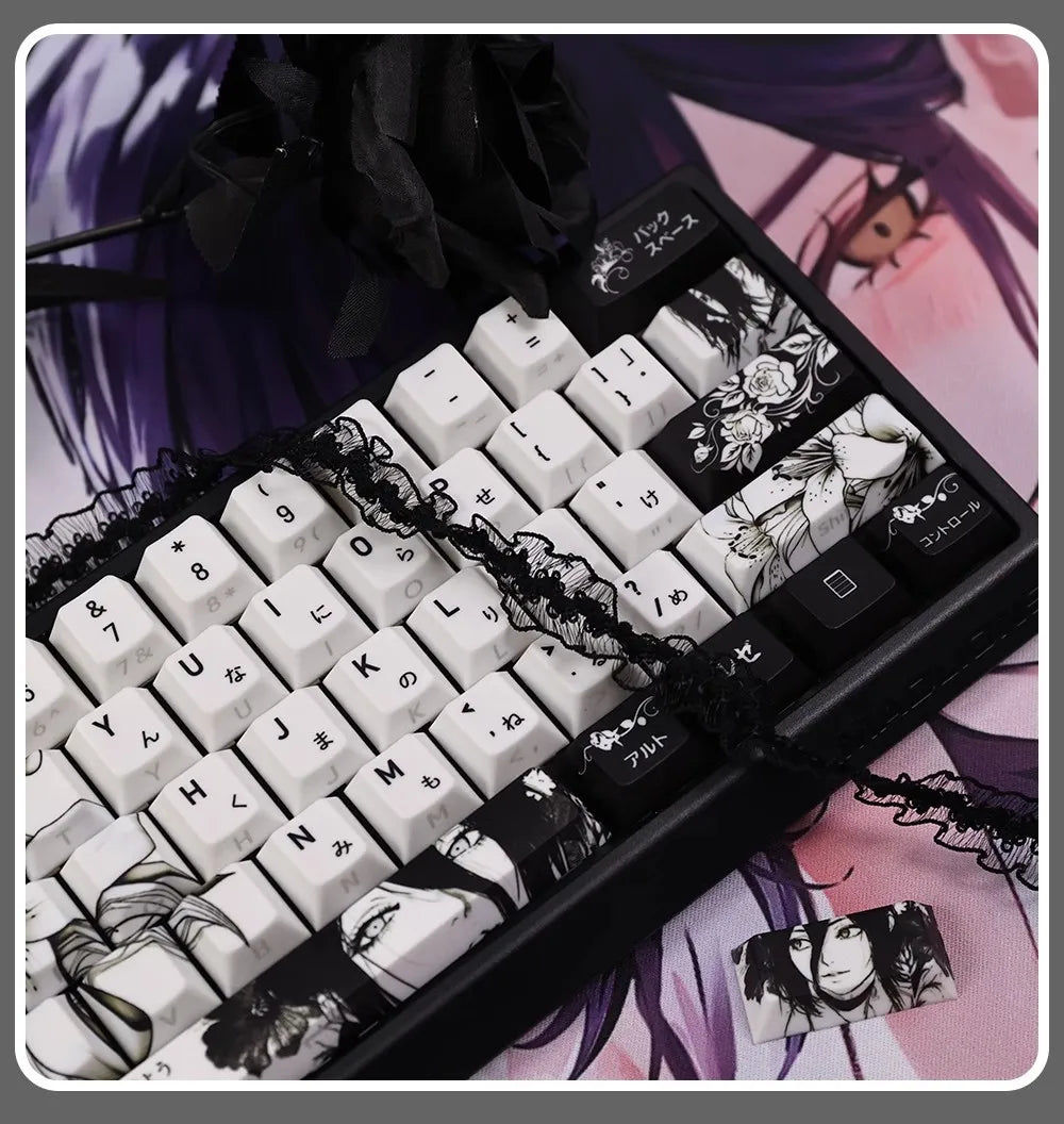 REZE Anime Theme Keycaps Set Customized PBT Sublimation Cherry Profile Keyboard Keycaps for Mechanical Keyboard Accessories Girl